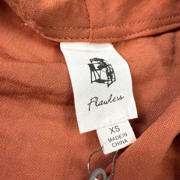 Flawless Women's Short-Sleeve Romper, Burt Orange Dressy, Boho, Fall, NWT XS - Picture 4 of 12